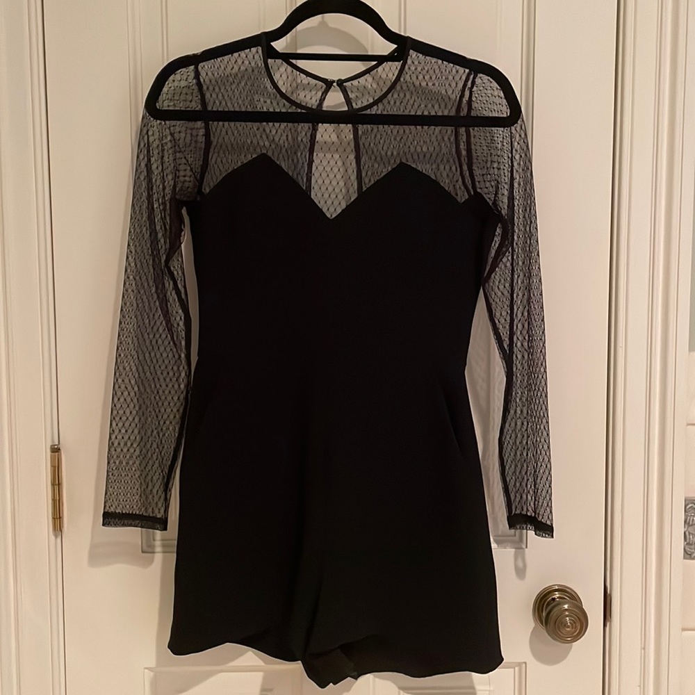 Black long-sleeved romper